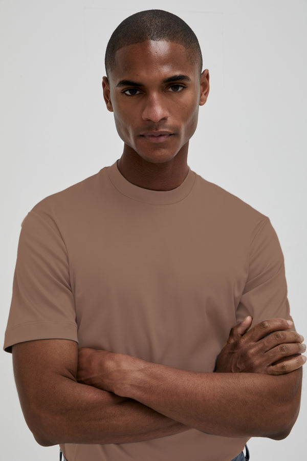 Interlock Supima T-Shirt | Marrone Corteccia