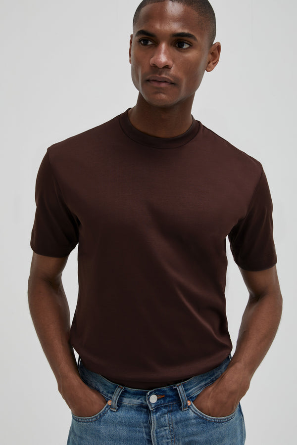 Interlock Supima T-Shirt | Marrone Ebano