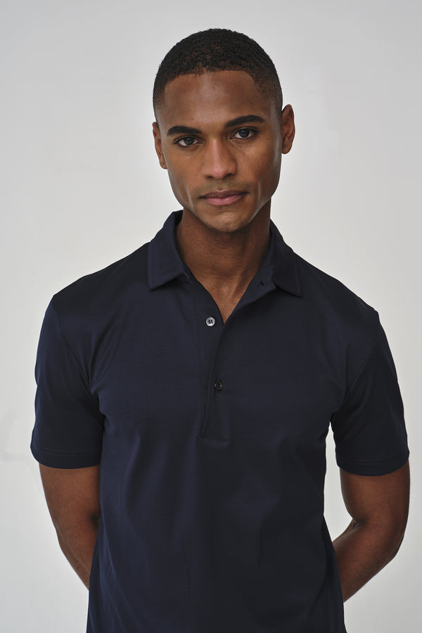 Polo Supima Collo Schiller Maniche Corte | Blu Navy