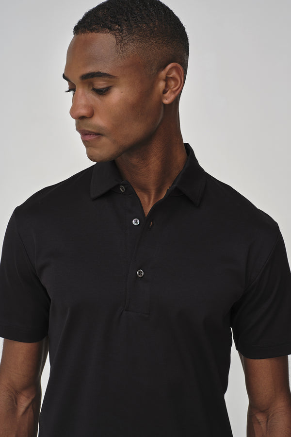 Polo Supima Collo Schiller Maniche Corte | Nero