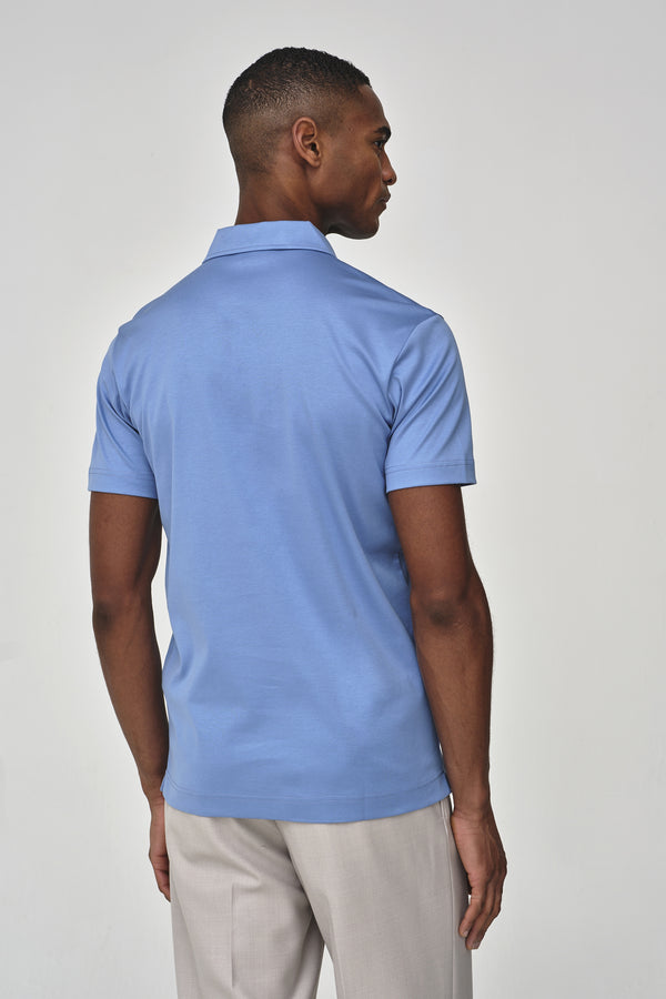 Polo Supima Collo Schiller Maniche Corte | Blu Medio