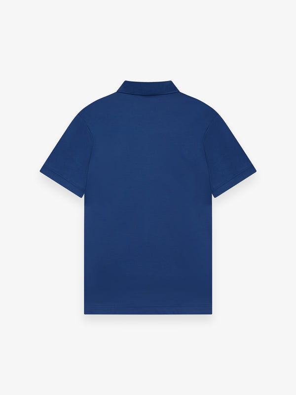 Supima Polo Schillerkragen Kurze Ärmel | Cobalt