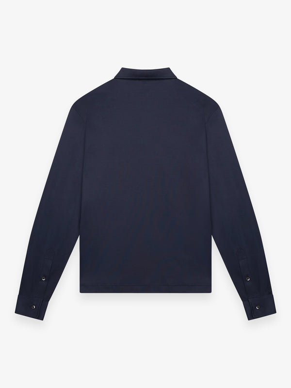 Supima Polo Schiller Collar L/S | Navy