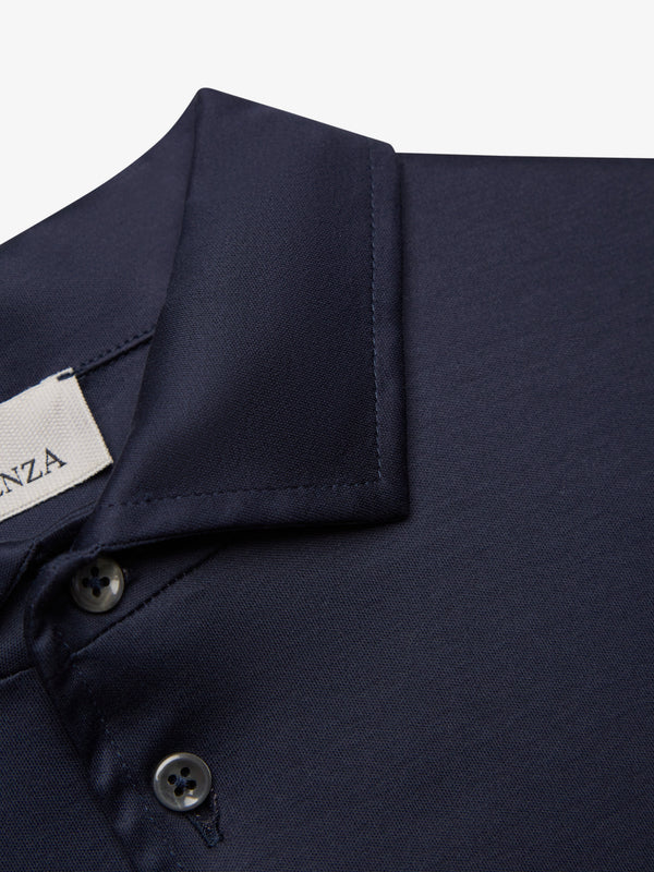 Supima Polo Schiller Collar L/S | Navy