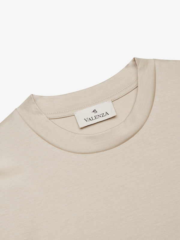 Interlock Supima T-Shirt Manica Lunga | Beige