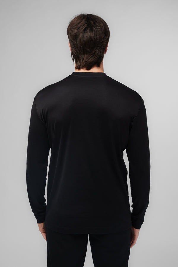 Interlock Supima T-Shirt Manica Lunga | Nero