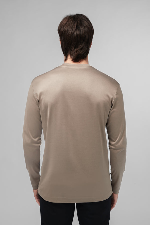 Interlock Supima T-Shirt Manica Lunga | Grigio Piombo