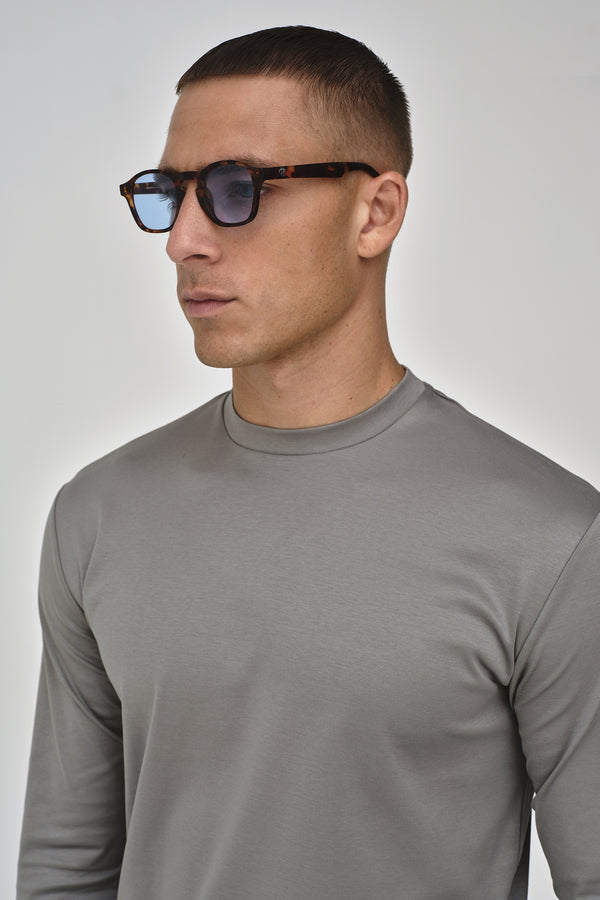 Interlock Supima T-Shirt Lange Mouwen | Grijs