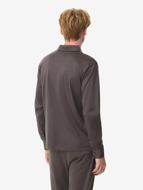 Polo Supima con Zip Maniche Lunghe | Asphalt