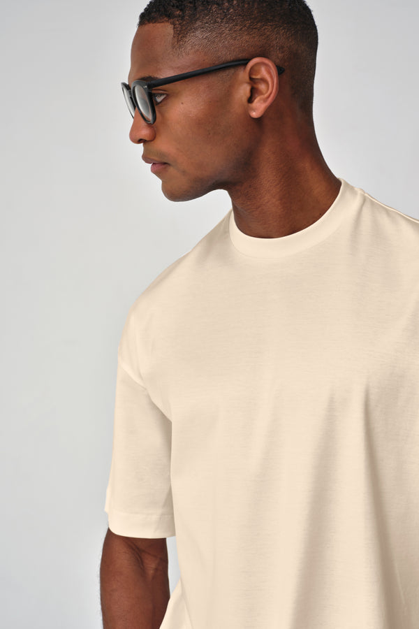 Interlock Supima Oversized T-shirt | Beige