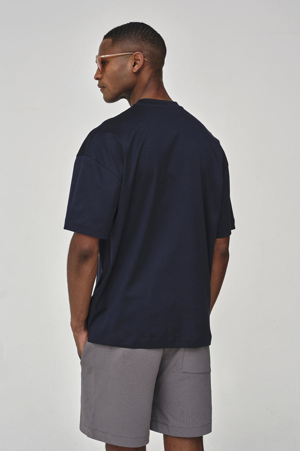 Interlock Supima Oversize T-shirt | Blu Navy