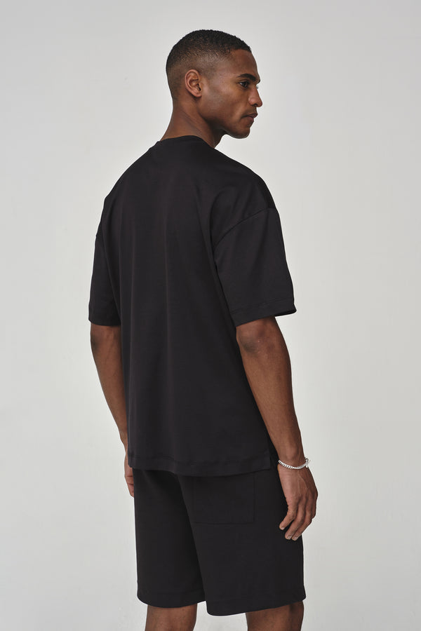 Interlock Supima Oversized T-shirt | Black