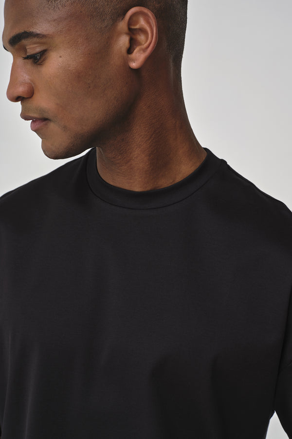 Interlock Supima Oversized T-shirt | Black