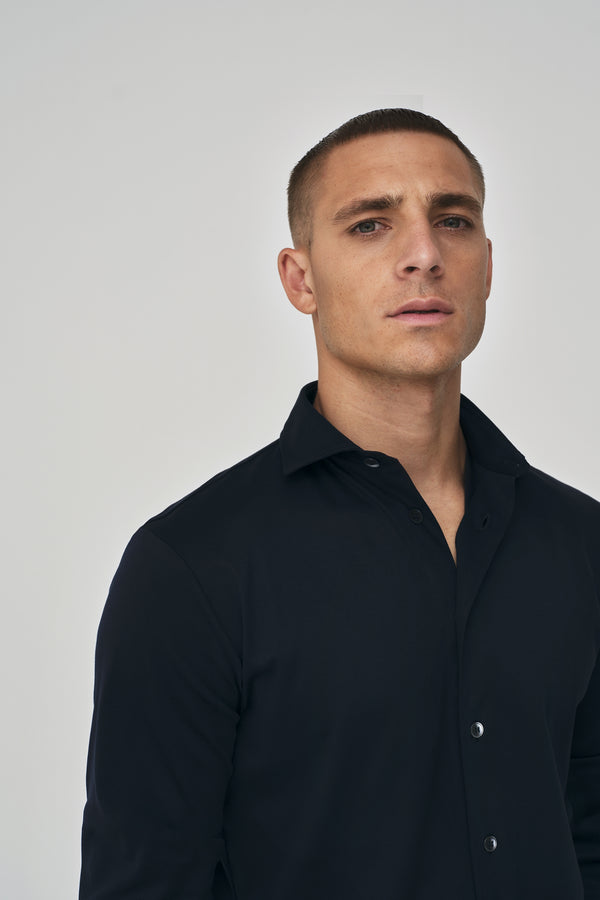 Supima Chemise Manches Lounges | Bleu marine