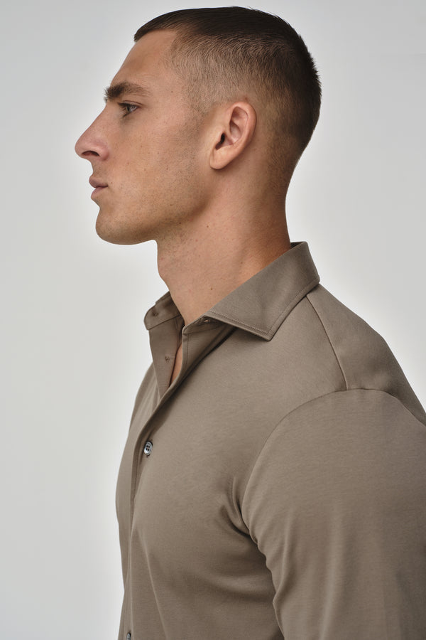 Camicia Supima Maniche Lunghe | Grigio Piombo