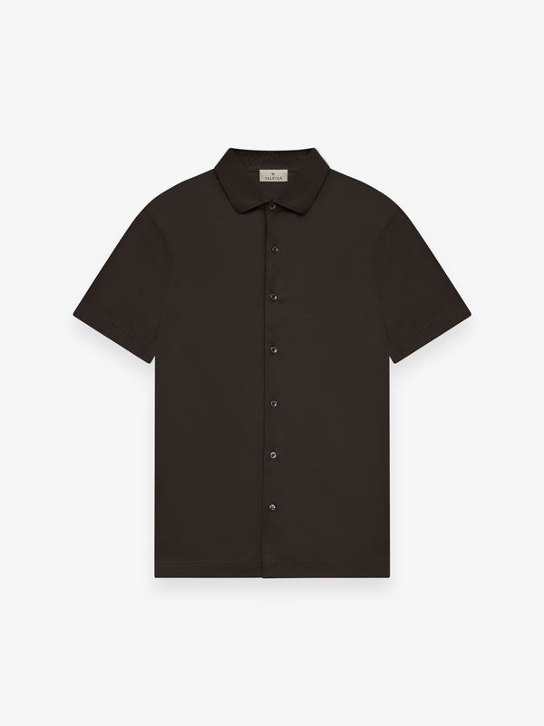 Camicia Supima Maniche Corte | Marrone Ebano