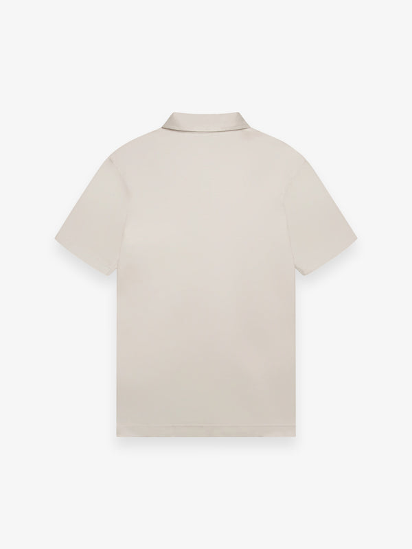 Supima Polo Zip Collar S/S | Pearl Grey