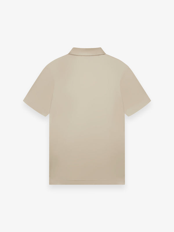 Supima Polo Zip Collar S/S | Beige