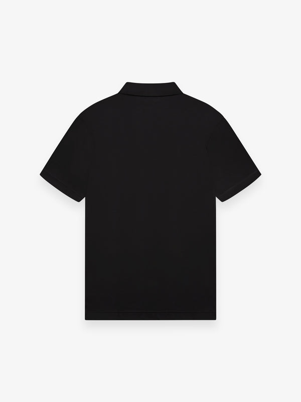 Polo Supima con Zip Maniche Corte | Nero