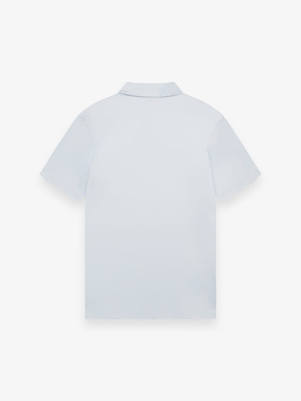 Polo Supima con Zip Maniche Corte | Celeste