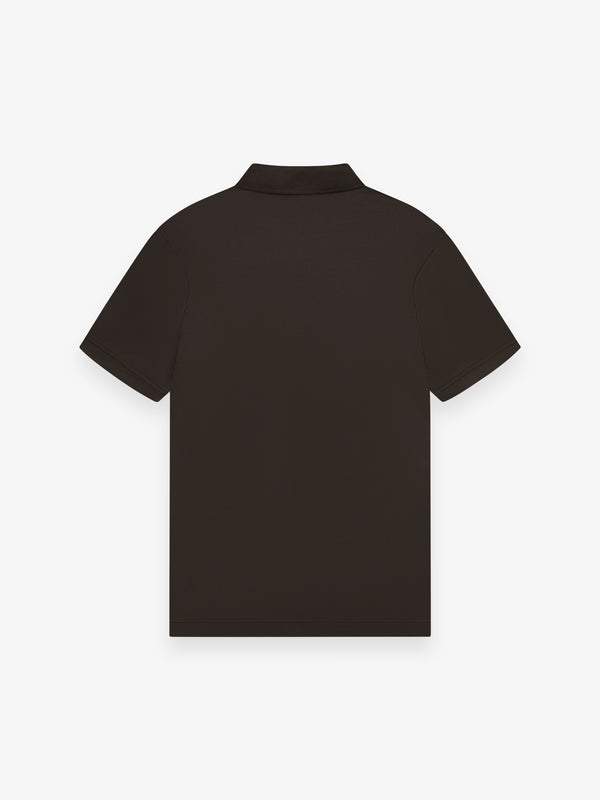 Polo Supima con Zip Maniche Corte | Marrone Ebano