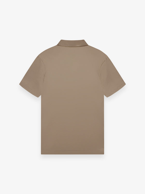 Polo Supima con Zip Maniche Corte | Grigio Piombo