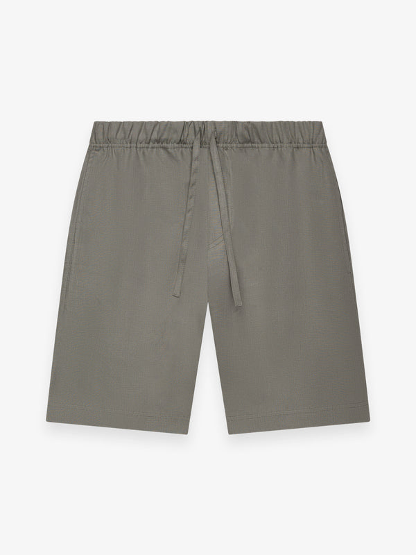 Leinen-Stretch Sportshorts | Salbeigrün