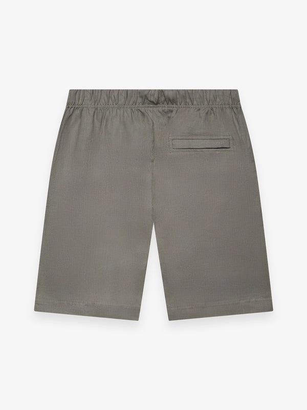 Leinen-Stretch Sportshorts | Salbeigrün