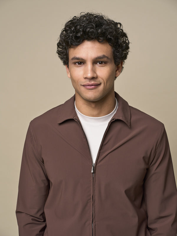 Tech Stretch Overshirt | Donkerbruin