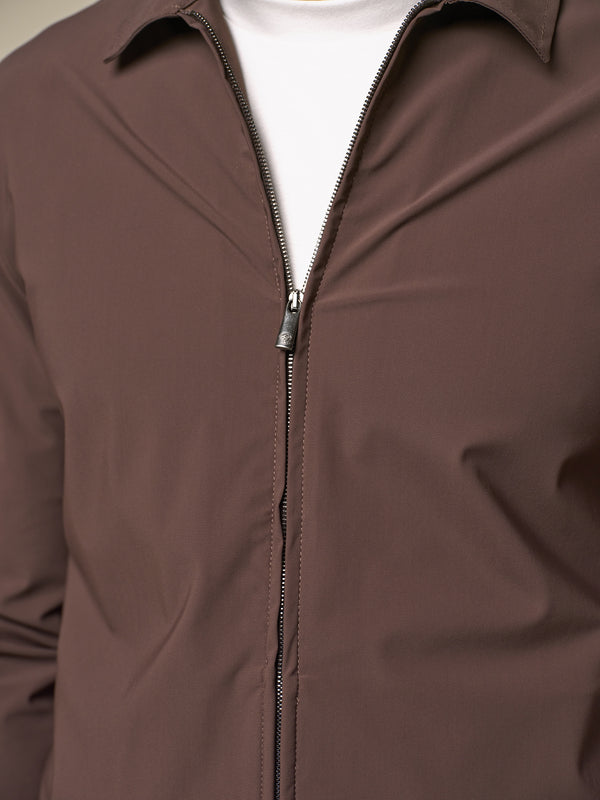 Tech Stretch Overshirt | Donkerbruin