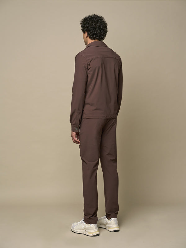 Tech Stretch Overshirt | Donkerbruin