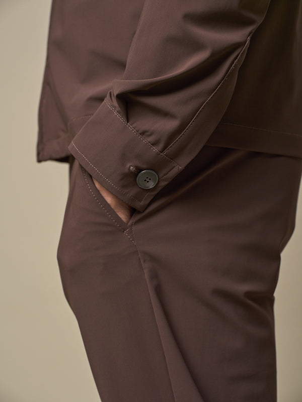 Tech Stretch Overshirt | Donkerbruin