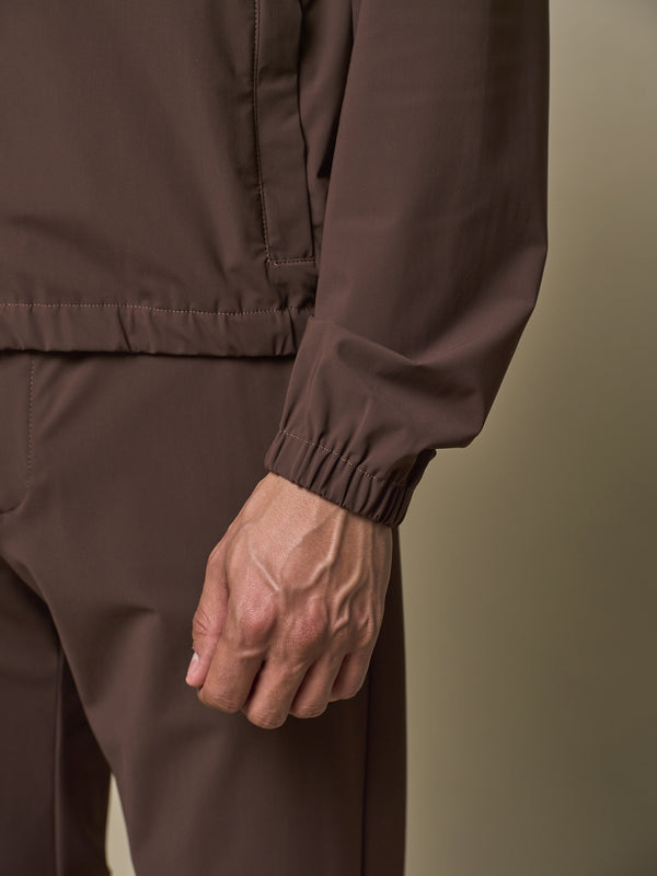Giacca Tech Stretch con Cappuccio | Marrone Scuro