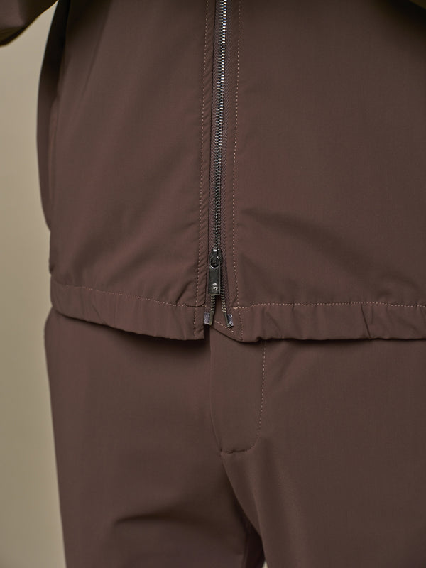 Giacca Tech Stretch con Cappuccio | Marrone Scuro