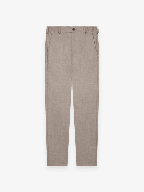 Flannel Stretch Tapered Trousers | Light Beige