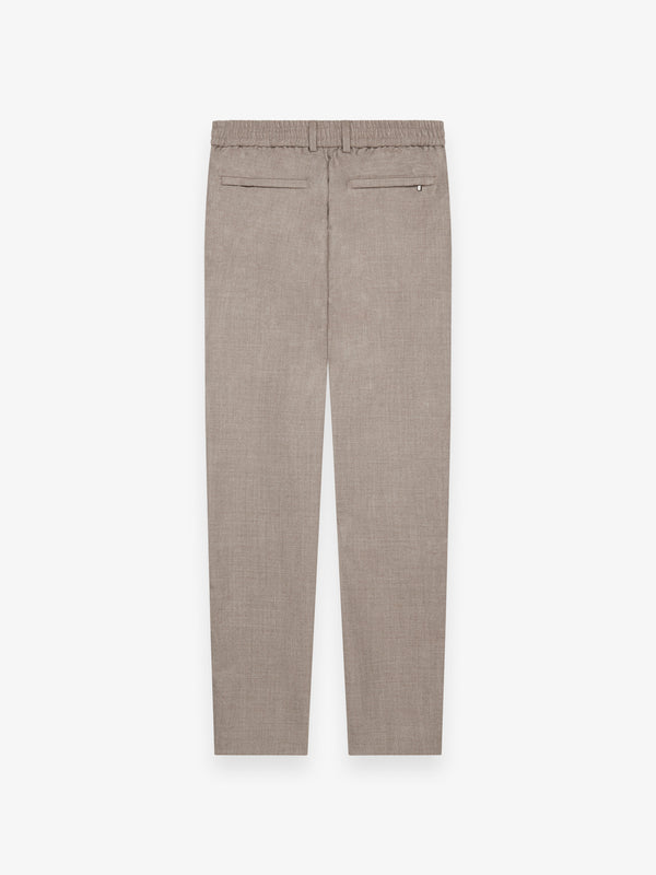 Flannel Stretch Tapered Trousers | Light Beige
