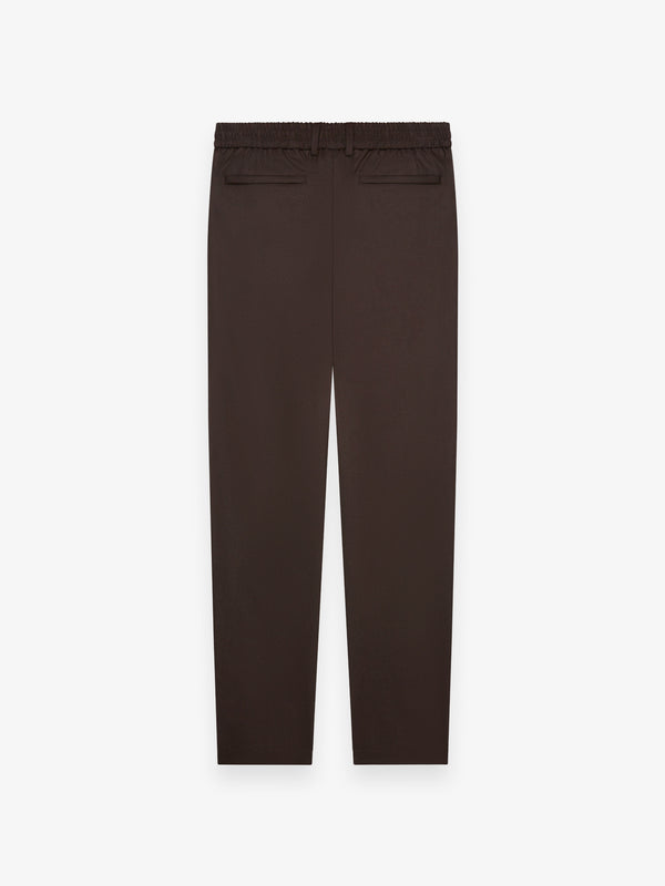 Flannel Stretch Tapered Trousers | Dark Brown