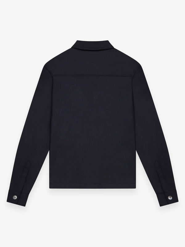 Flannel Stretch Overshirt | Dark Navy