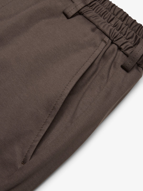 Heavy Supima Tapered Trousers | Ebony Brown