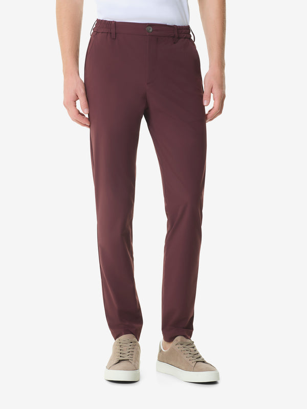 Warm Tech Stretch Tapered Trousers | Dark Sienna