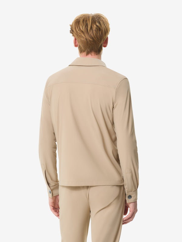 Warm Tech Stretch Overshirt | Beige