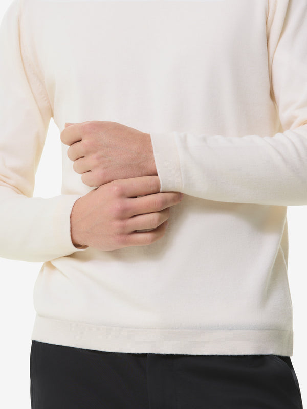 Cashwool Extrafine Merino Crew Neck | Off White
