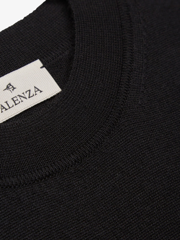 Cashwool Extrafine Merino Crew Neck | Black