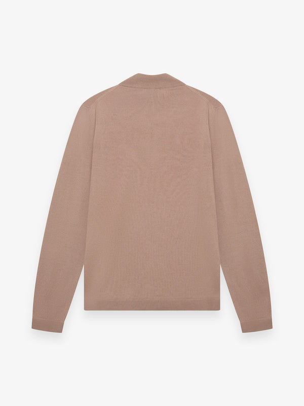 Cashwool Extrafine Merino Quarter Zip | Taupe