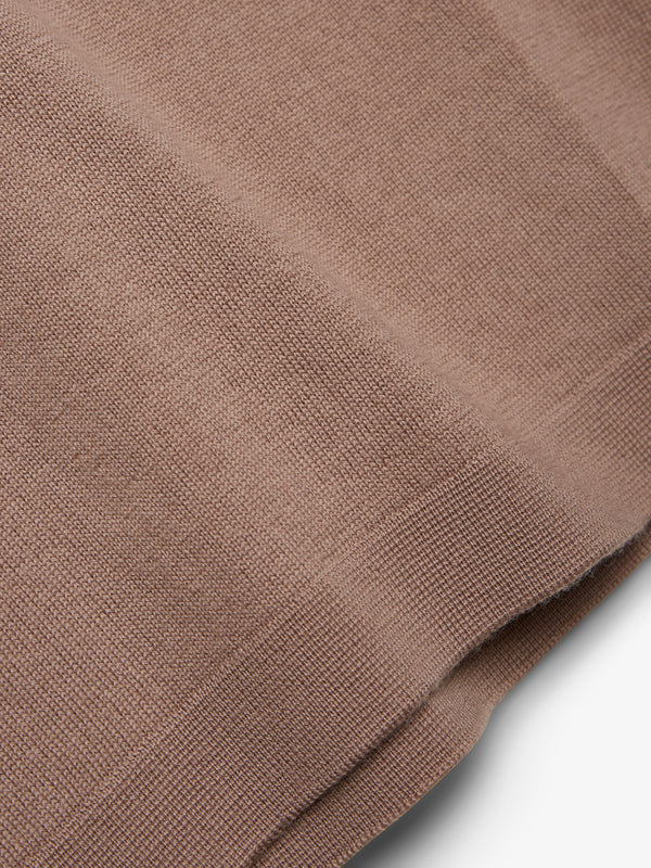Cashwool Extrafine Merino Quarter Zip | Taupe