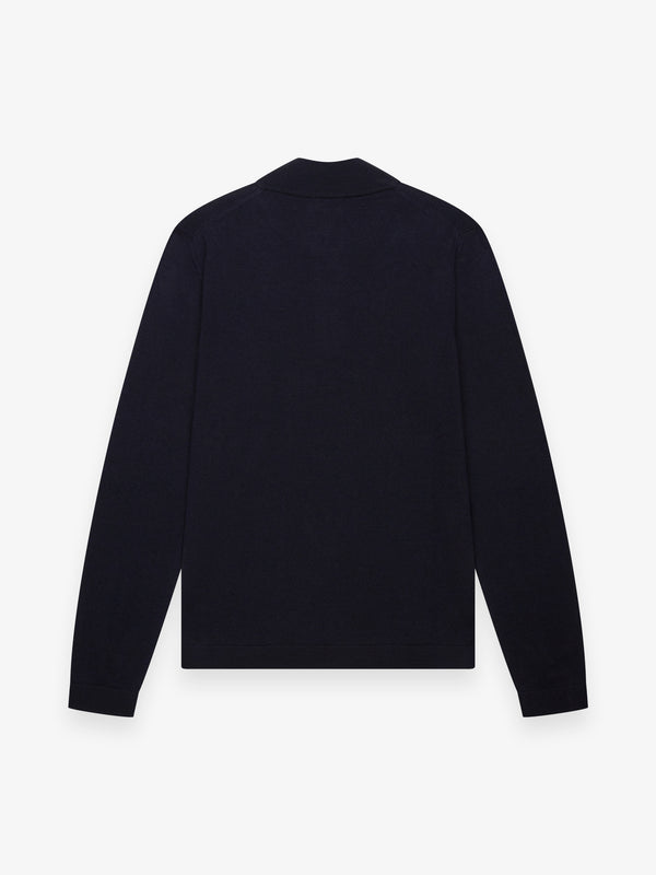Cashwool Extrafine Merino Quarter Zip | Dark Navy