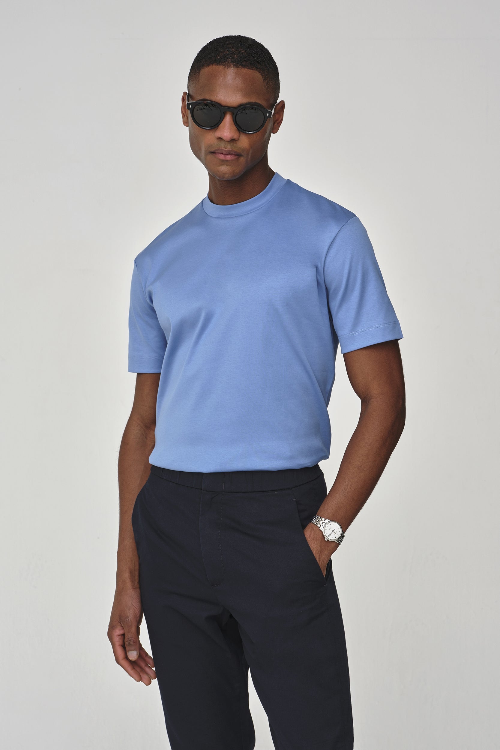 Interlock Supima T-Shirt | Mid Blue