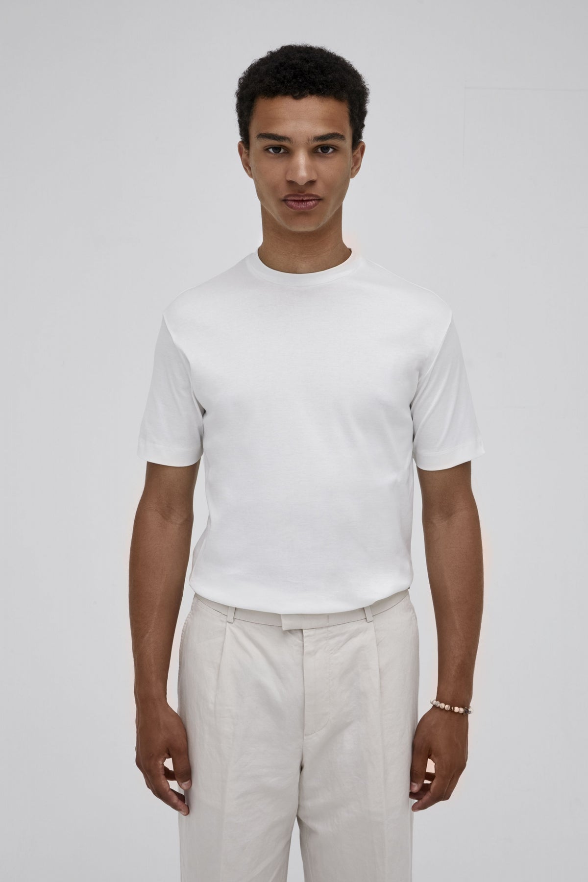 Interlock Supima T-Shirt | Grauweiß