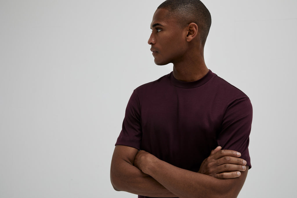 Interlock Supima T-Shirt | Burgundy Red