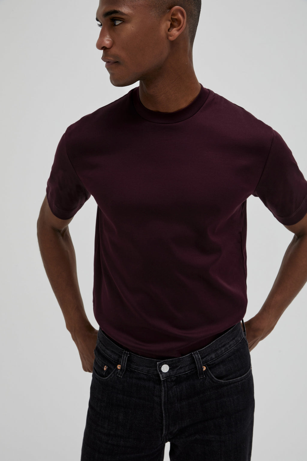 Interlock Supima T-Shirt | Burgundy Red